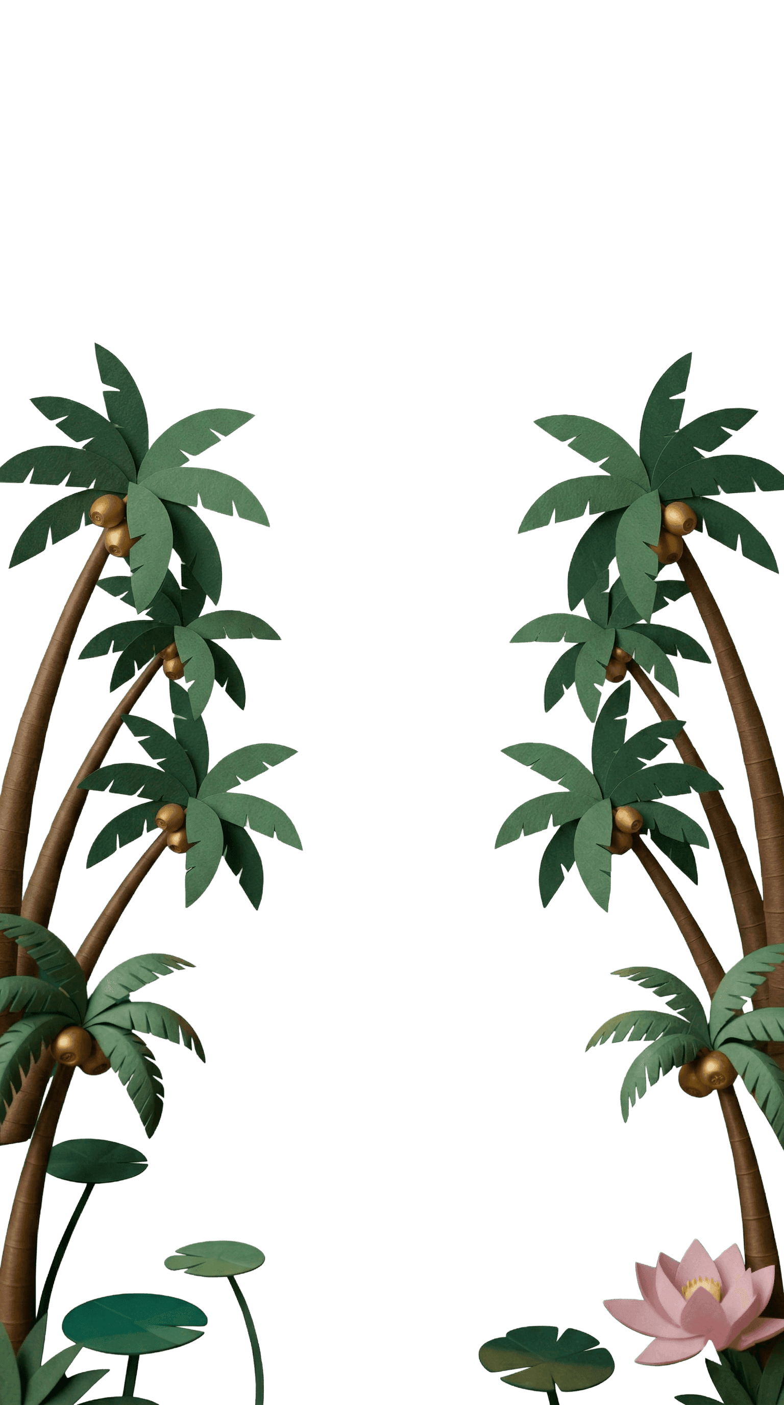 Coconut Palm Leaves Foreground
